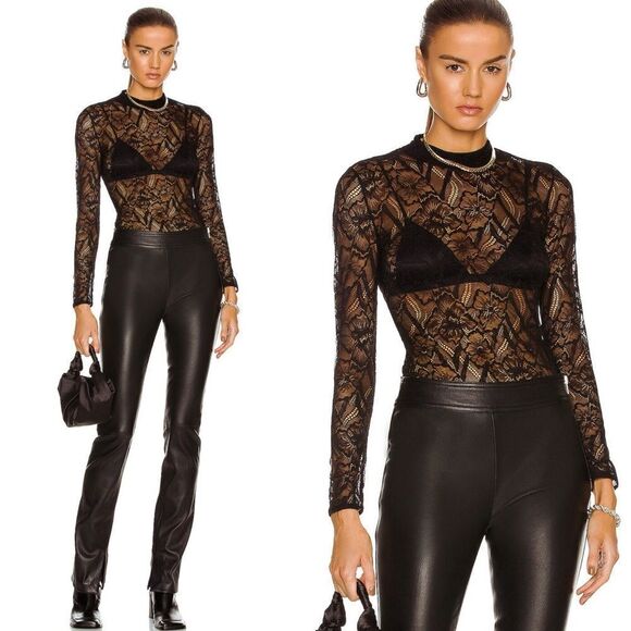 NWT JONATHAN SIMKHAI STANDARD
Maddox Bodysuit in black lace - Picture 1 of 11